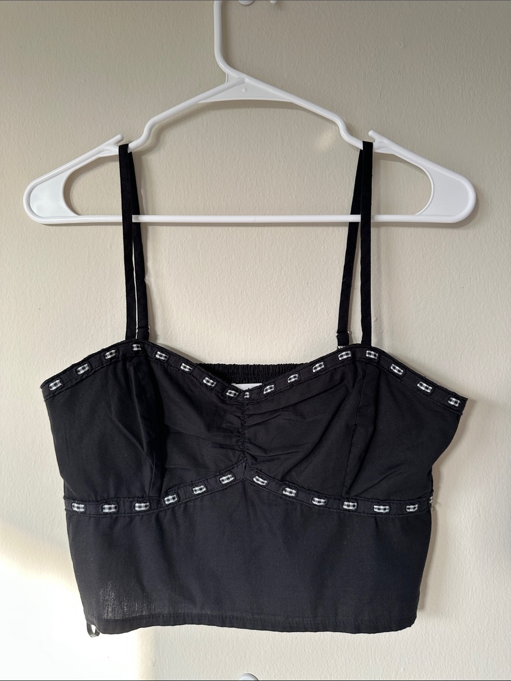 Tsei black corset top Black Embellished Bustier Crop Top